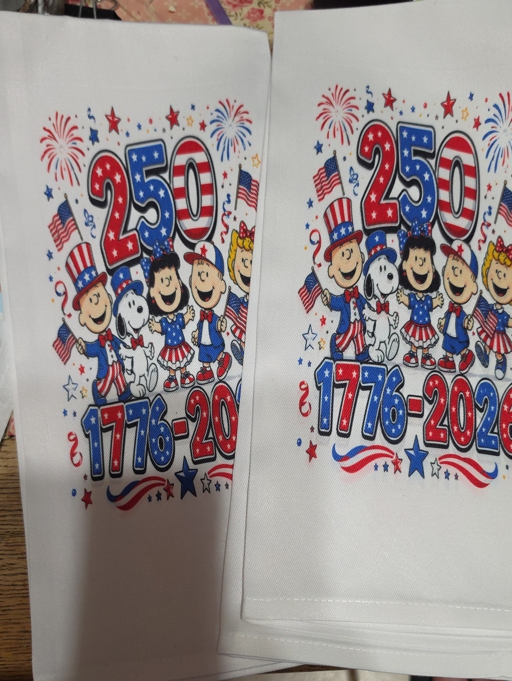 Patriotic 250th Anniversary Tea Towels - Red White Blue